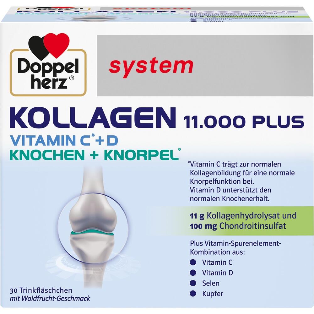 Doppelherz Kollagen-Trinkfläschchen für Knochen und Knorpel mit Vitamin C und D.