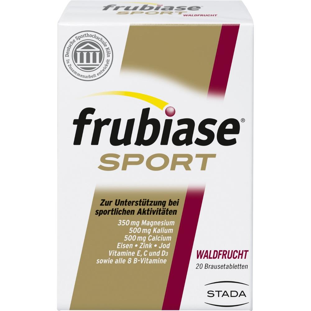 Verpackung von frubiase Sport Brausetabletten zur Unterstützung bei Sport.