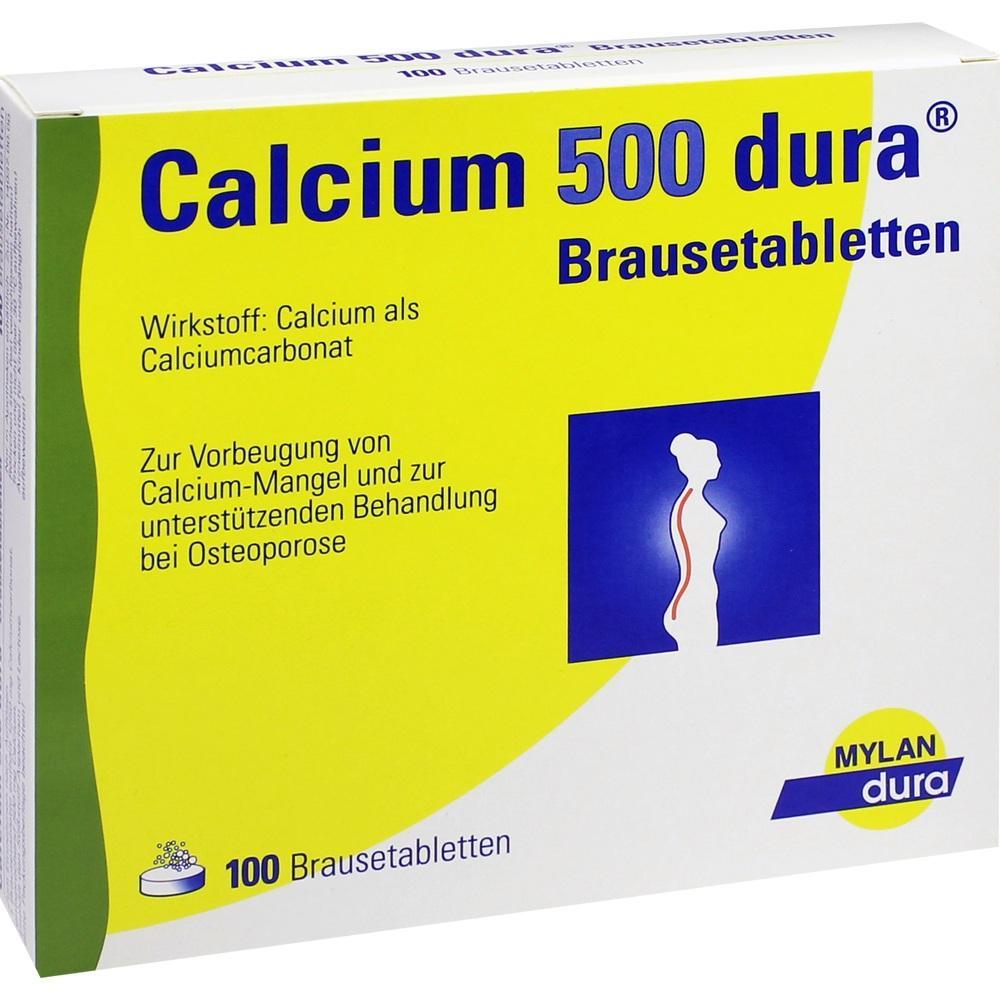 Verpackung von Calcium 500 dura Brausetabletten f&uuml;r Knochengesundheit.