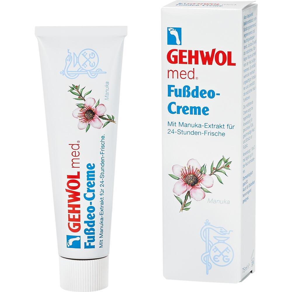 Eine Tube und Schachtel Fußcreme mit einer Blume darauf.