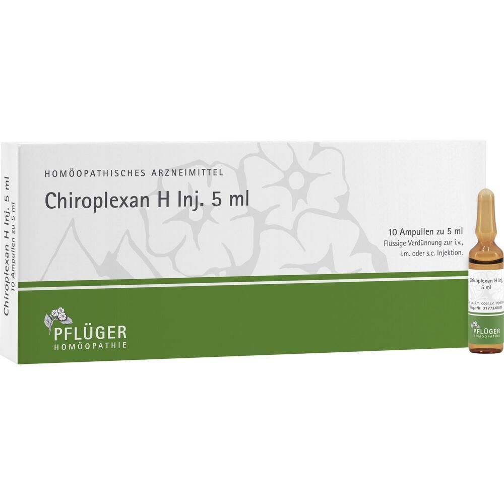 Verpackung mit homöopathischen Ampullen von Chiroplexan H.