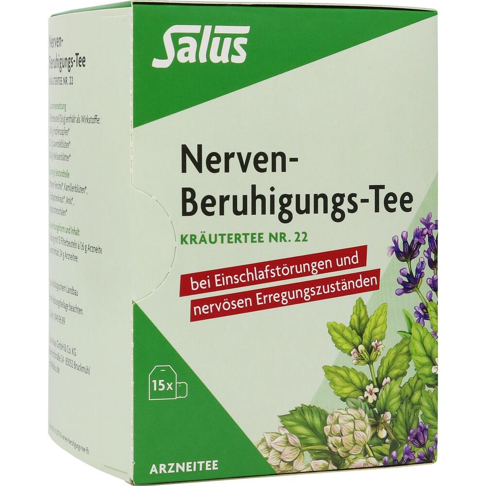 Packung Kr&auml;utertee f&uuml;r beruhigende Nerven und besseren Schlaf.