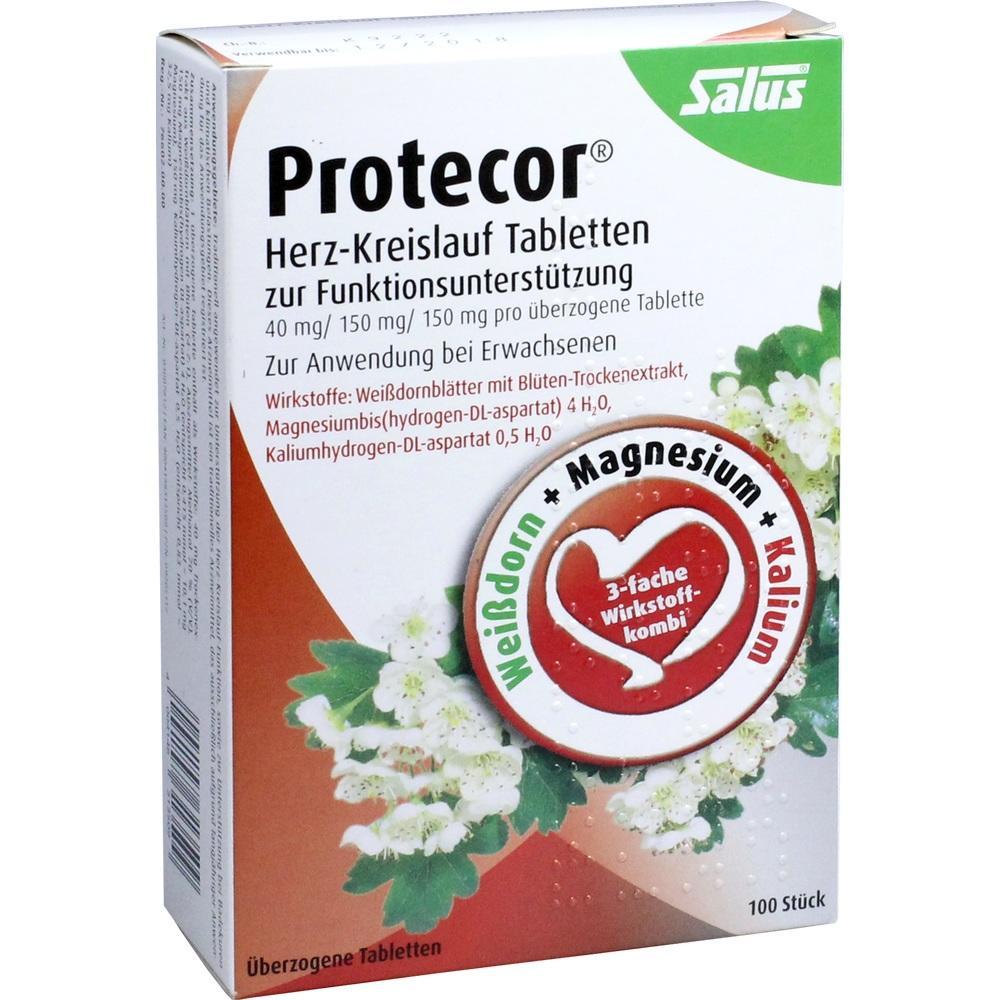 Eine Packung Tabletten zur Unterst&uuml;tzung des Herz-Kreislaufsystems mit Wei&szlig;dorn, Magnesium und Kalium.