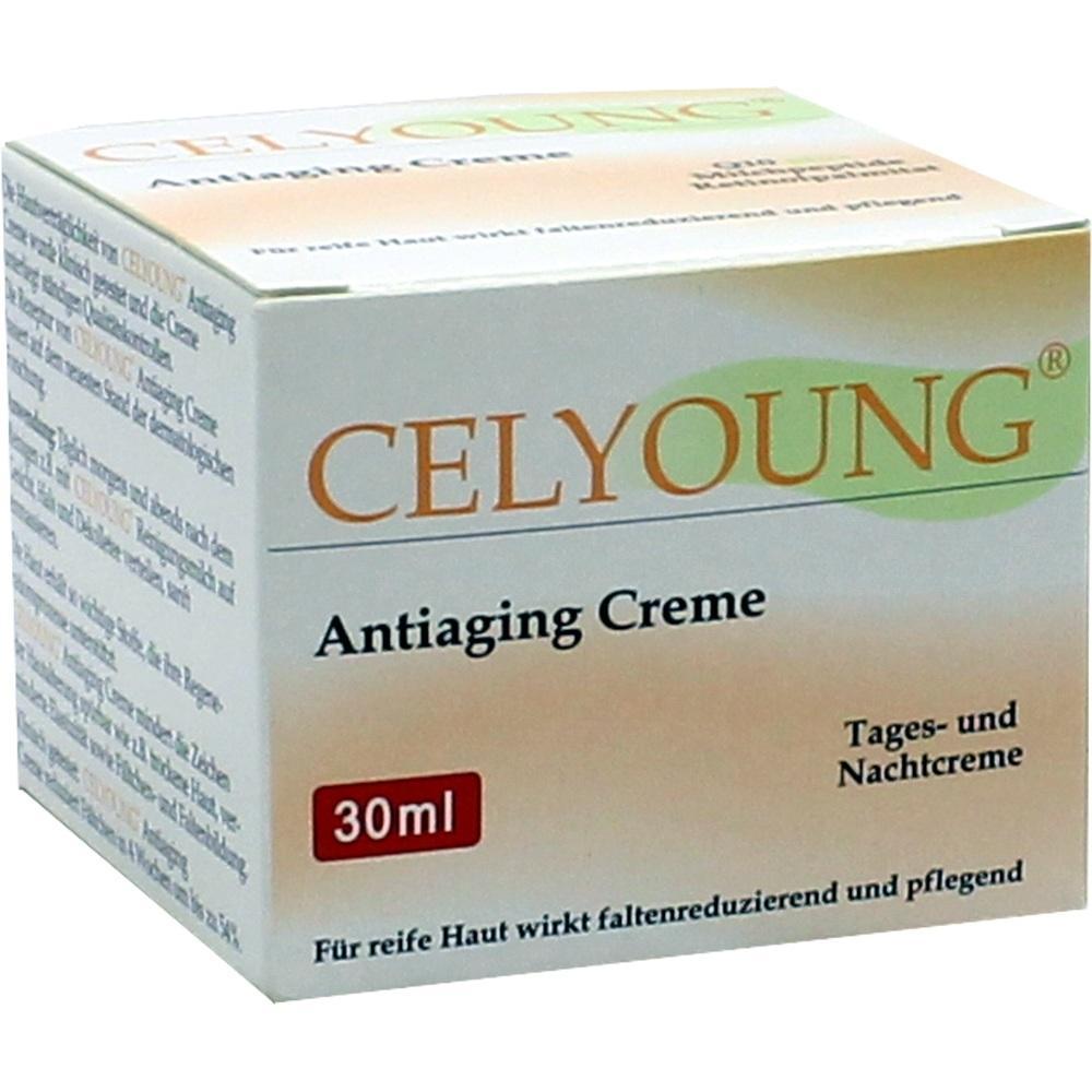 Eine Verpackung von Celyoung Antiaging Creme f&uuml;r reife Haut.