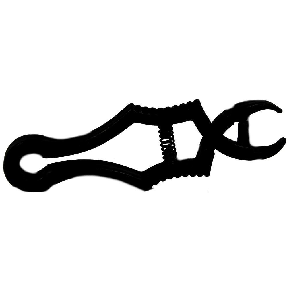 Schwarze Silhouette eines Werkzeugs mit Griff und gebogenem Kopf.