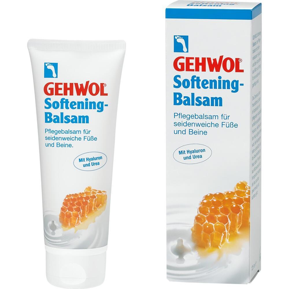Gehwol Softening-Balsam für weiche Füße und Beine, mit einem Bild von Honig.