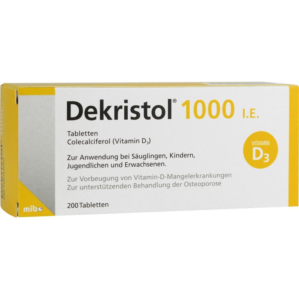 Zwei Schachteln Dekristol 1000 I.E. mit Vitamin D3 Tabletten.