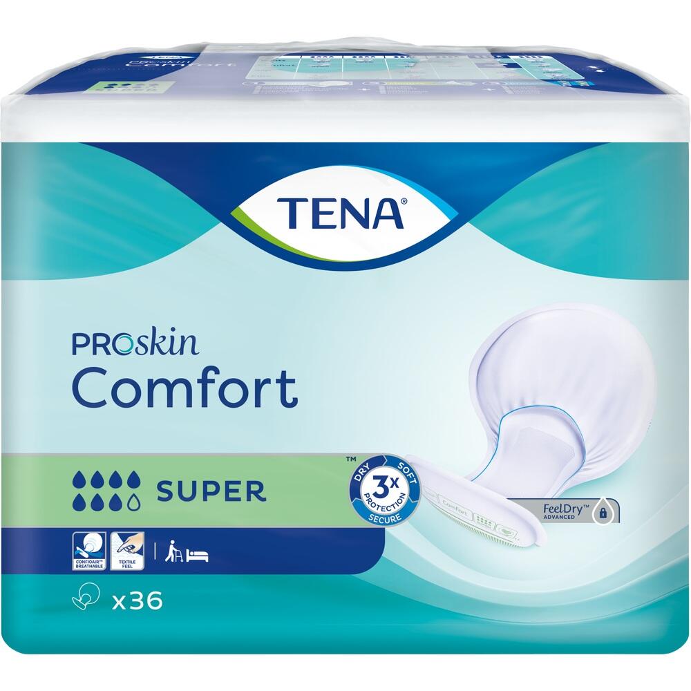 Verpackung von TENA ProSkin Comfort Inkontinenzprodukten.