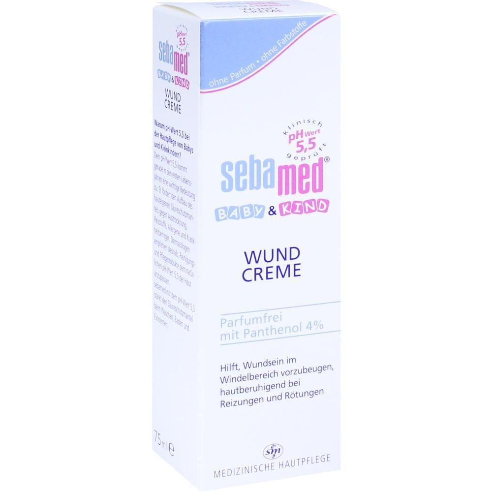 Wei&szlig;e Verpackung einer Wundcreme f&uuml;r Babys und Kinder von Sebamed.