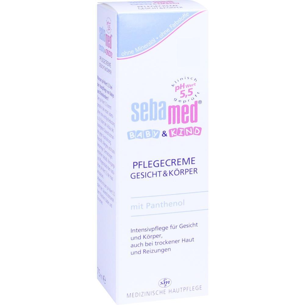 Wei&szlig;e Verpackung einer Pflegecreme f&uuml;r Babys und Kinder, von Sebamed.