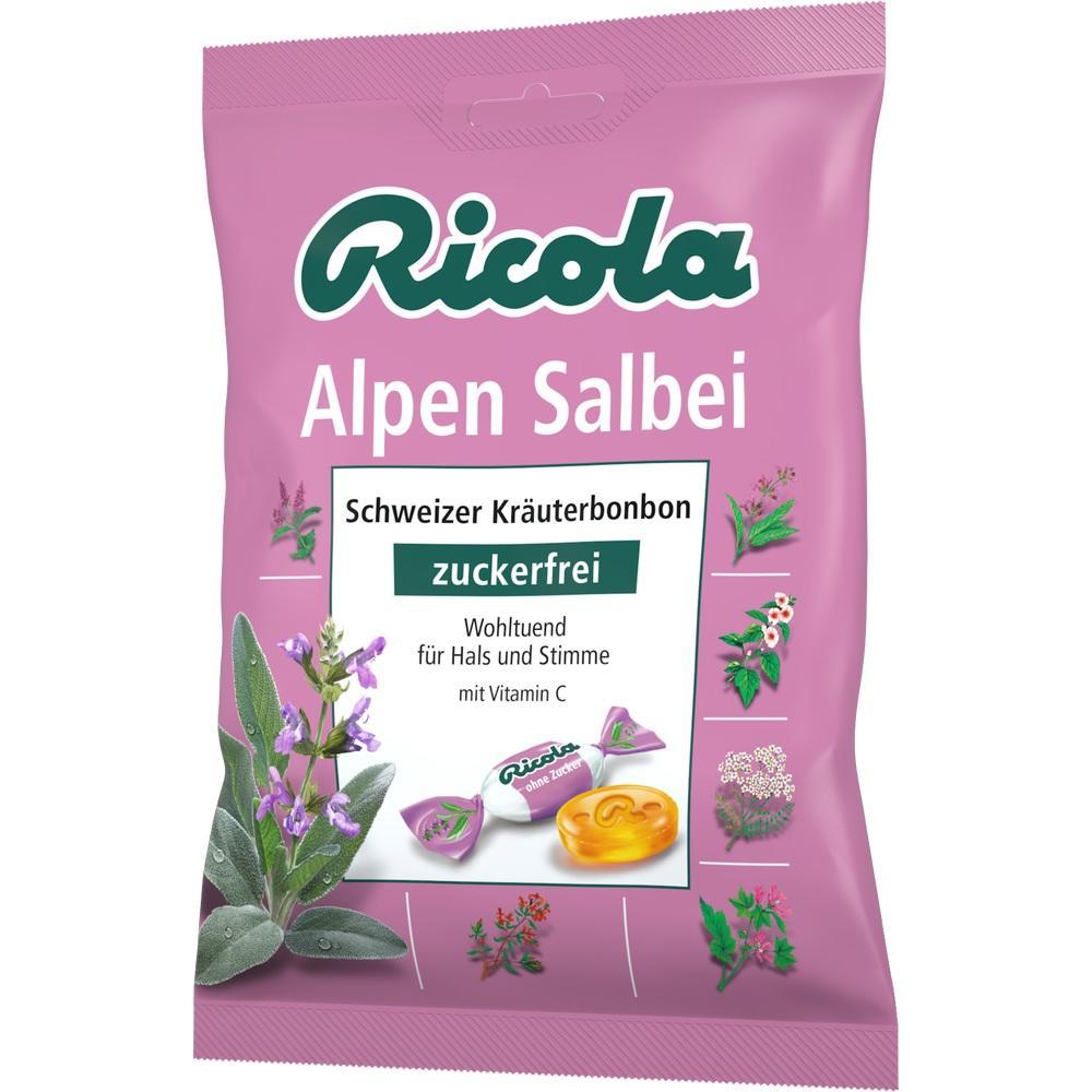 Lila Packung mit zuckerfreien Kräuterbonbons für Hals und Stimme.
