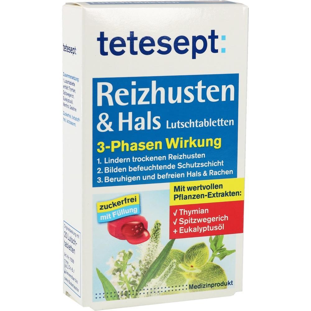 Eine Packung Lutschtabletten gegen Reizhusten und Halsbeschwerden.