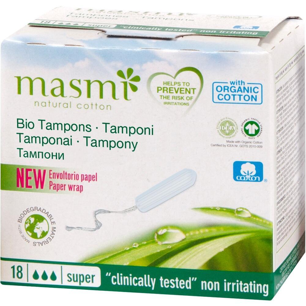 Eine Schachtel mit biologischen Tampons aus biologischer Baumwolle.