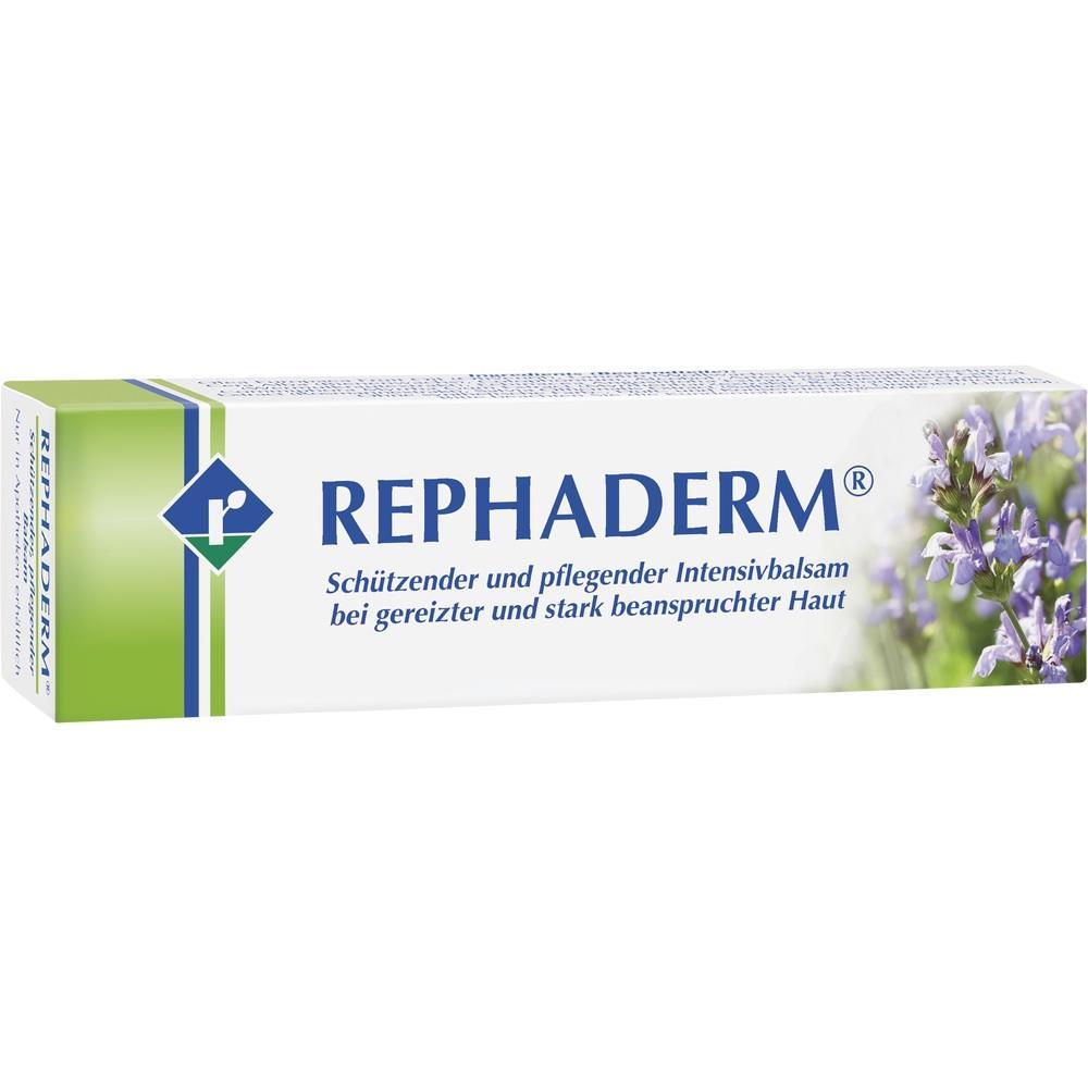 Eine Schachtel Rephaderm-Balsam mit Blumenmotiv f&uuml;r gereizte Haut.