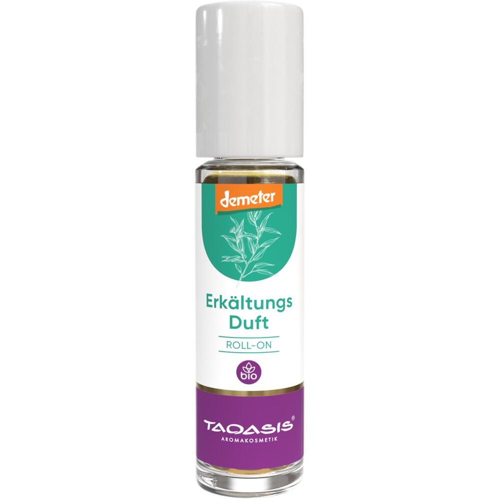 Ein Aroma-Roll-On mit Erk&auml;ltungsduft und Bio-Label.