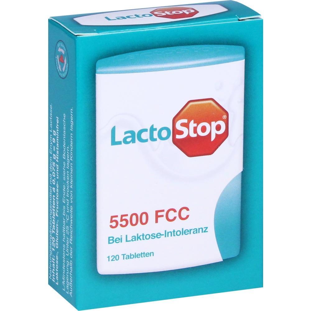 Verpackung mit LactoStop Tabletten f&uuml;r Menschen mit Laktose-Intoleranz.