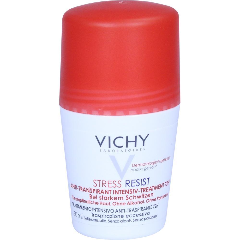 Ein Deodorant von Vichy mit rotem Deckel für starkes Schwitzen.