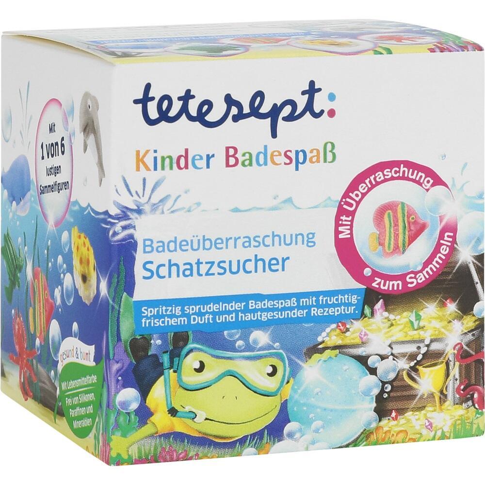 Bunte Verpackung mit einem l&auml;chelnden Frosch und Text &uuml;ber eine Bade&uuml;berraschung f&uuml;r Kinder.