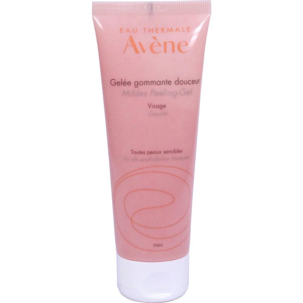Rosa Tube mit mildem Peeling-Gel für empfindliche Haut.