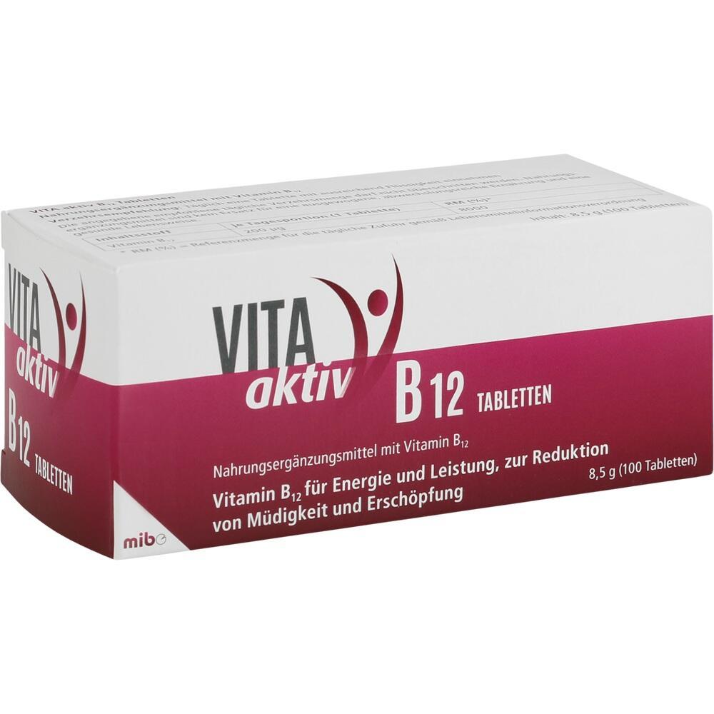 Eine Packung mit B12-Tabletten zur Steigerung von Energie und Leistung.