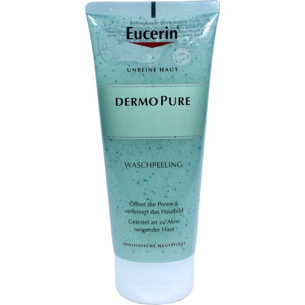 Eine Tube Eucerin Dermopure Waschpeeling für unreine Haut.
