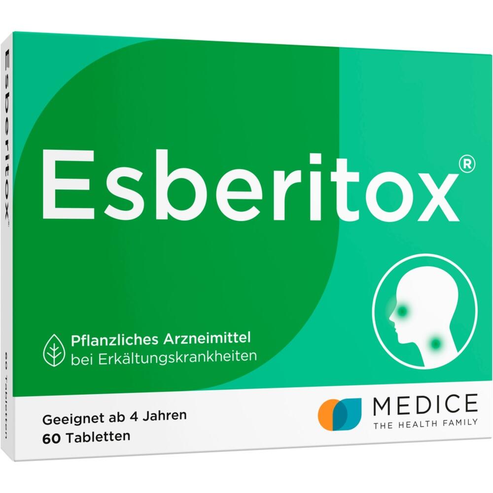 Gr&uuml;ne Verpackung von Esberitox, einem pflanzlichen Erk&auml;ltungsmittel f&uuml;r Kinder ab 4 Jahren.