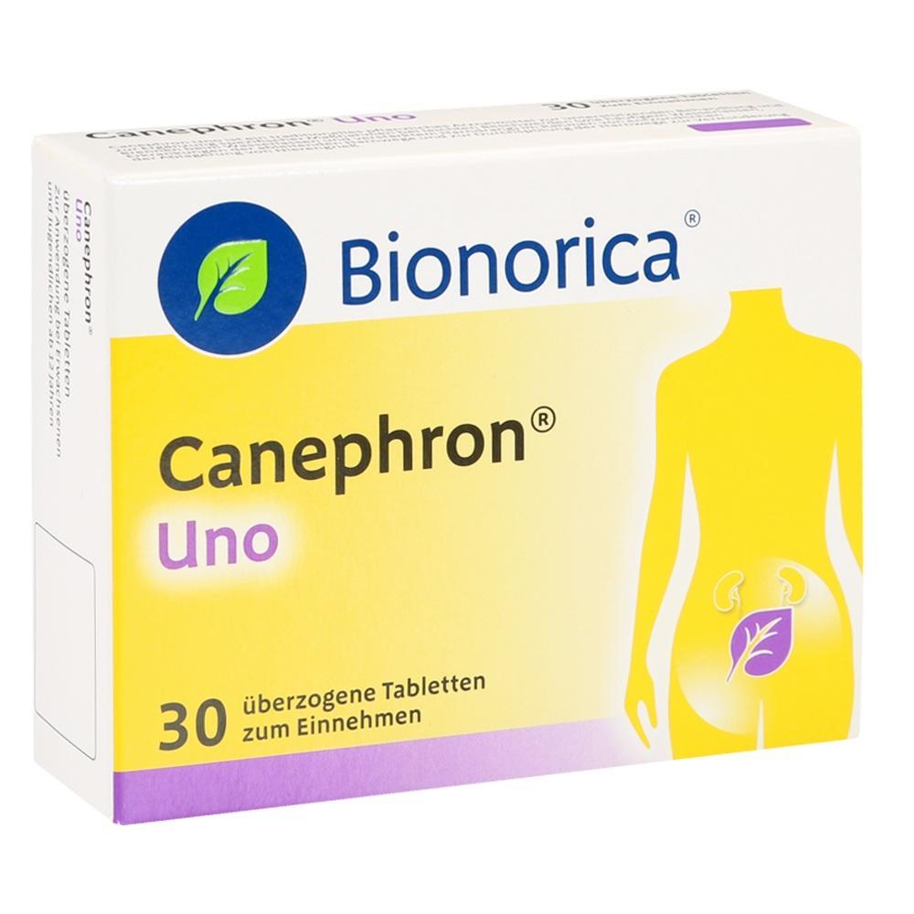 Packung von Canephron Uno Tabletten zur Einnahme.