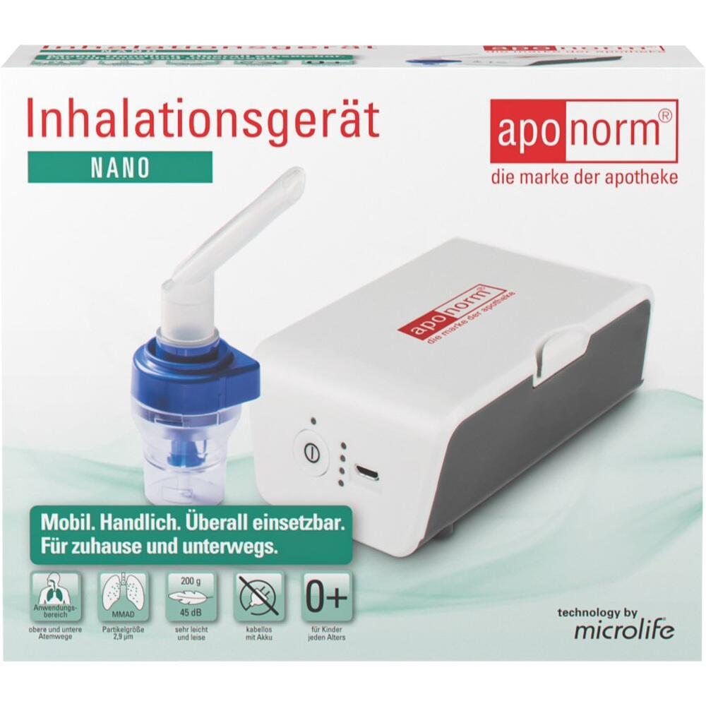 Auf dem Bild ist ein kompaktes Inhalationsger&auml;t der Marke "aponorm" zu sehen.