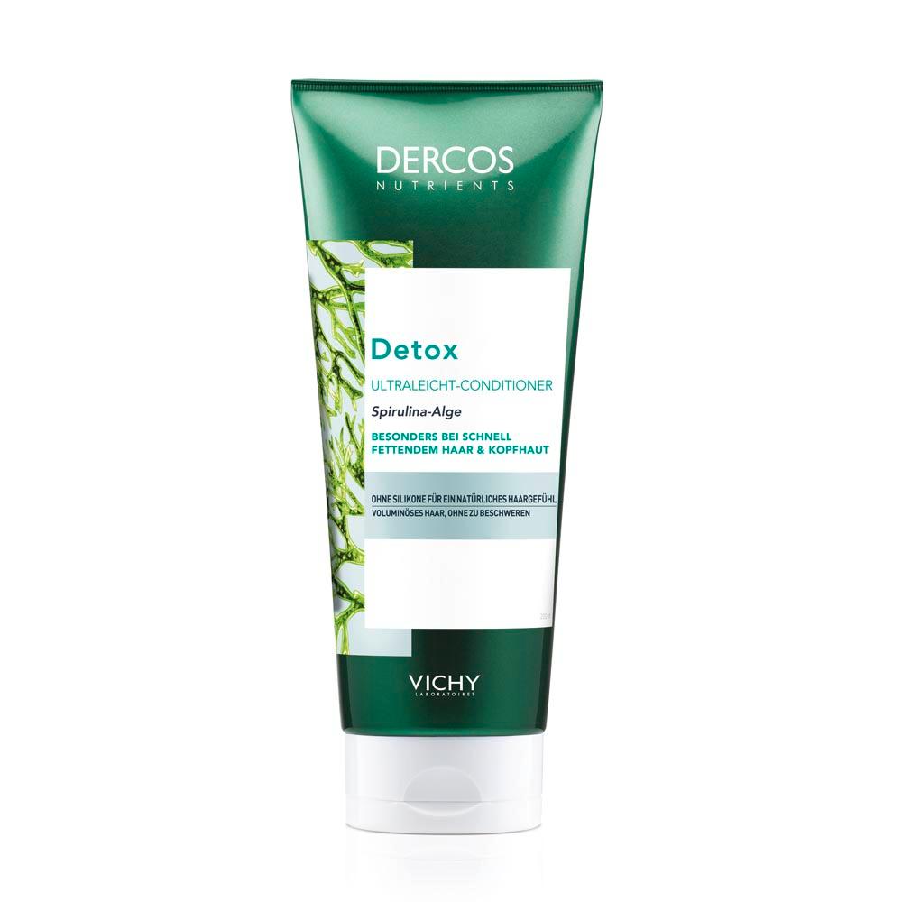 Gr&uuml;ne Conditioner-Flasche mit Detox-Textur f&uuml;r fettiges Haar.