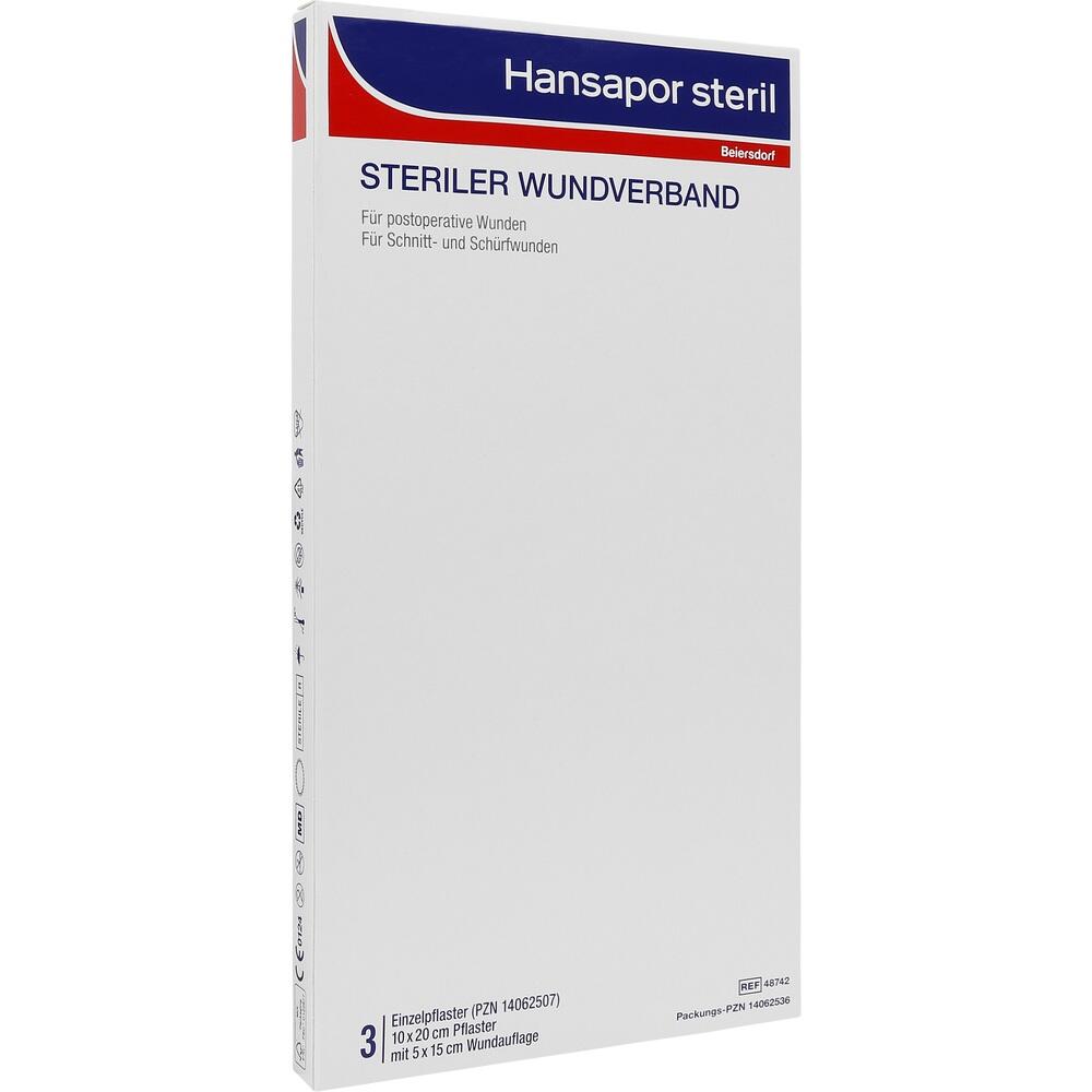 Verpackung eines sterilen Wundverbandes für postoperative Wunden.