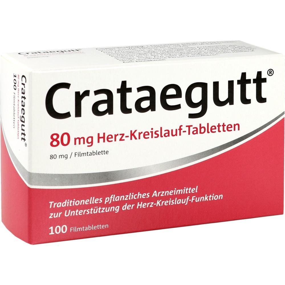 Eine Packung mit 80 mg Tabletten zur Unterst&uuml;tzung der Herz-Kreislauf-Funktion.