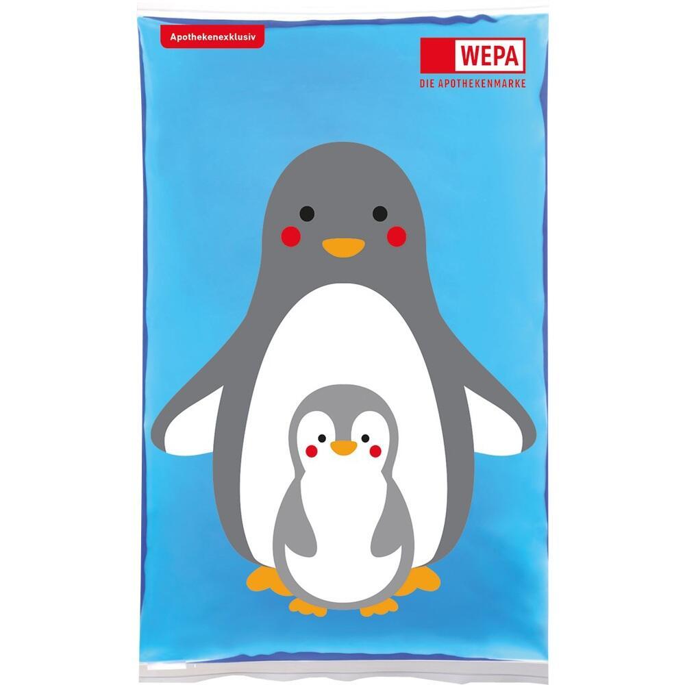 Zwei l&auml;chelnde Pinguine stehen vor einem blauen Hintergrund.