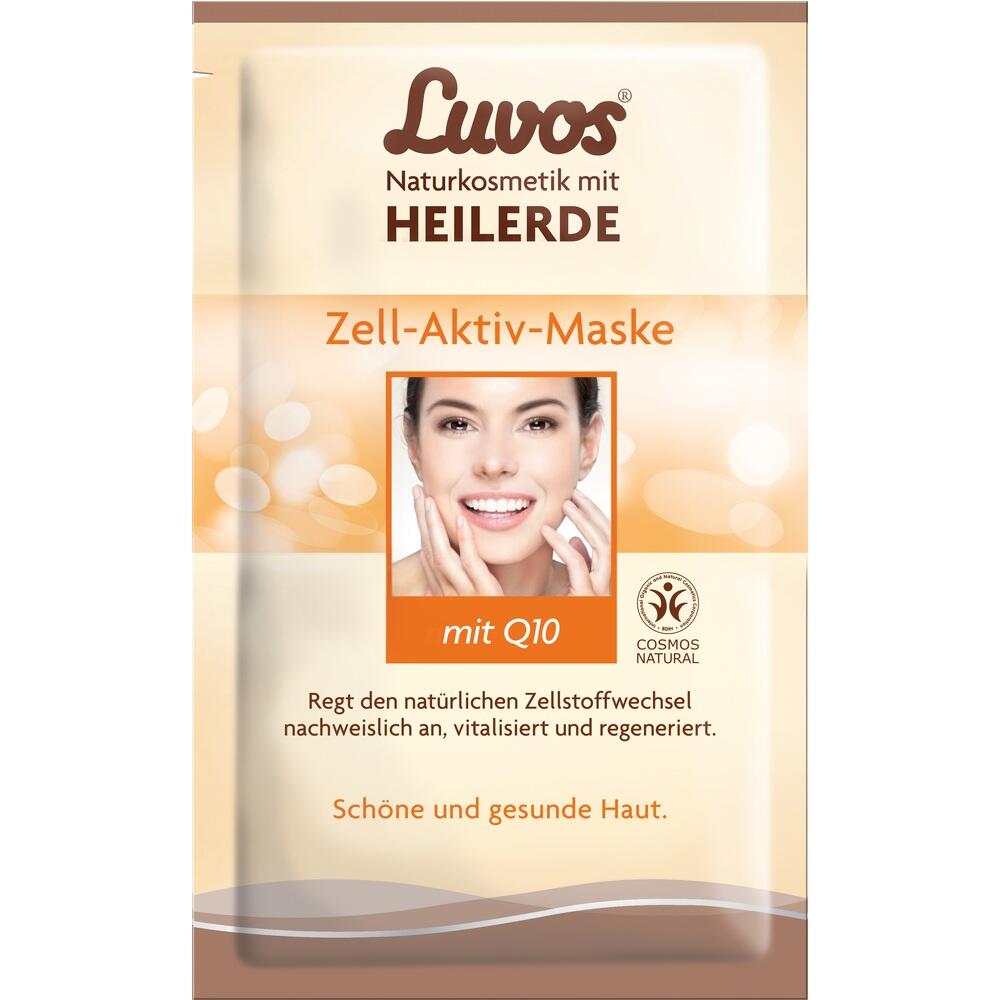 Eine Verpackung f&uuml;r eine Gesichtsmaske zeigt eine l&auml;chelnde Person und Text zur Hautpflege.