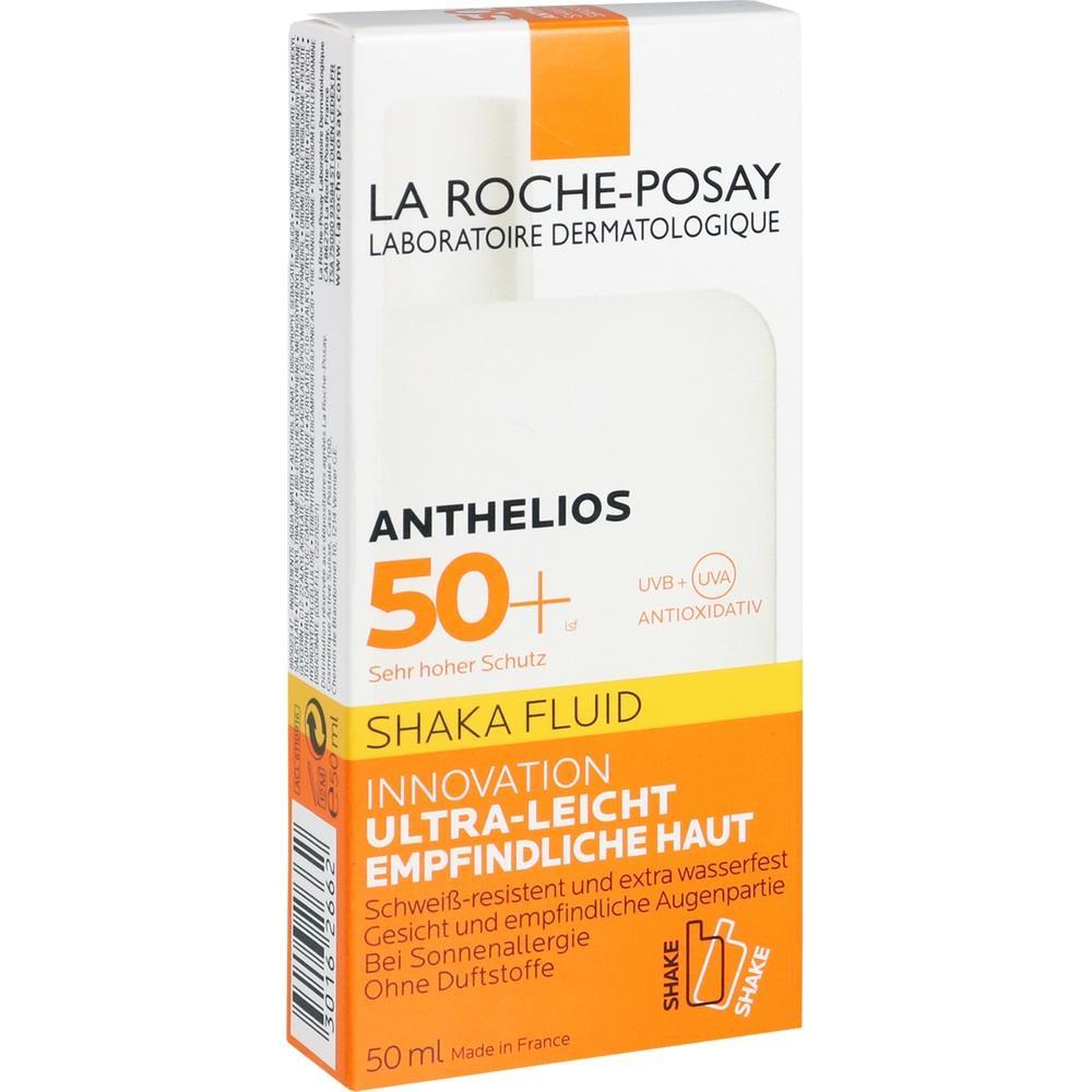 Eine weiße Schachtel Sonnencreme mit LSF 50+ für empfindliche Haut von La Roche-Posay.