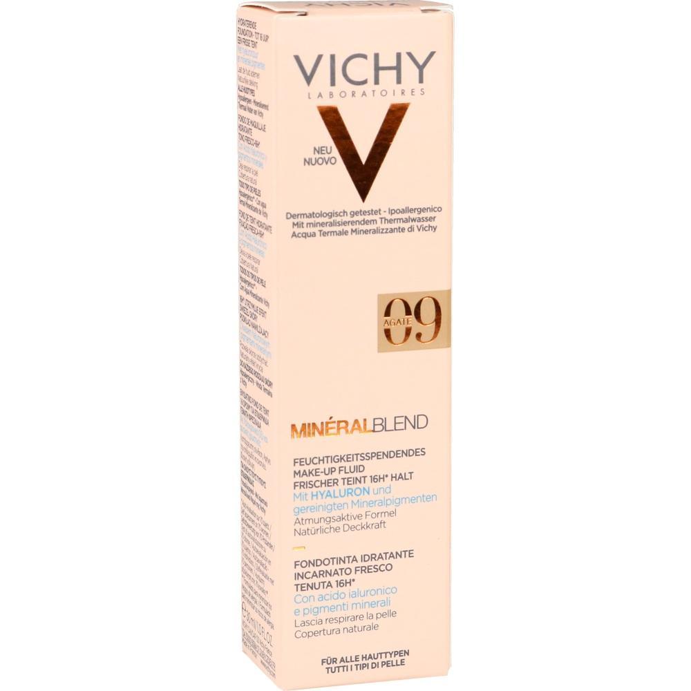 Beige Verpackung von Vichy mit der Aufschrift "Mineralblend" und "Agate 09".