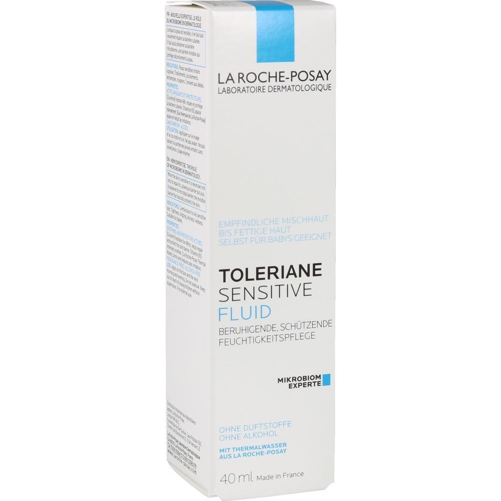 Eine Schachtel La Roche-Posay Toleriane Sensitive Fluid Feuchtigkeitscreme.