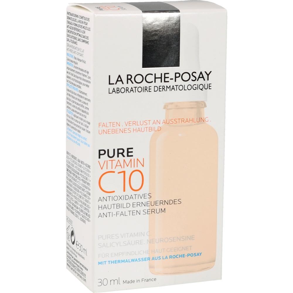 Verpackung von La Roche-Posay Vitamin C10 Anti-Falten-Serum, 30 ml Flasche.