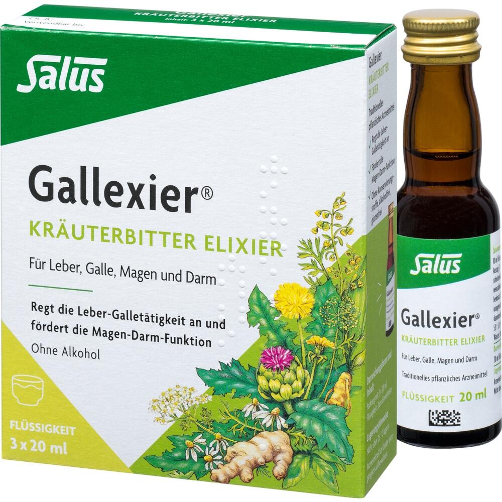 Eine Packung und Flasche mit Kr&auml;uterbitter-Elixier f&uuml;r die Verdauung.
