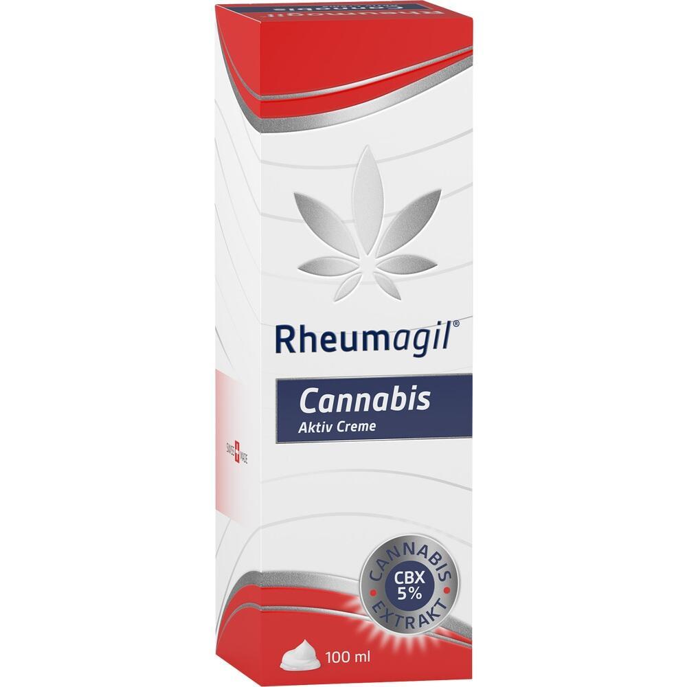 Rote und wei&szlig;e Verpackung einer Cannabis Aktiv Creme mit 100 ml Inhalt.