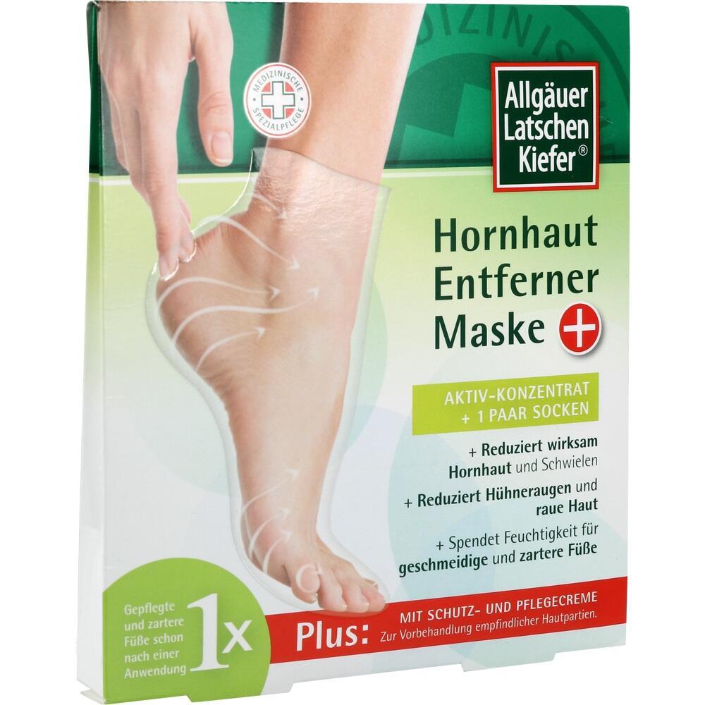 Eine Verpackung für ein Produkt zur Hornhautentfernung an den Füßen.