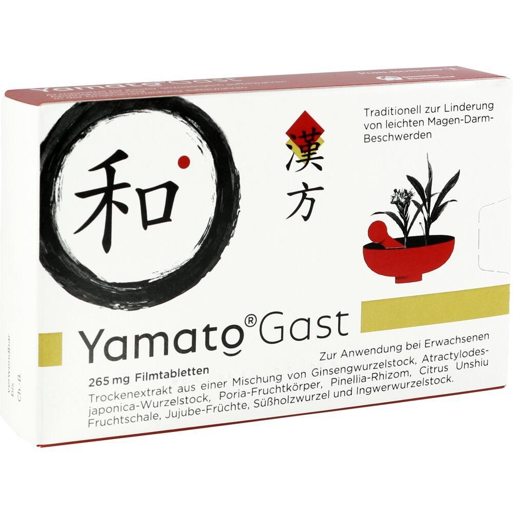 Verpackung von Yamato Gast Tabletten mit japanischen Schriftzeichen und Pflanzenabbildung.