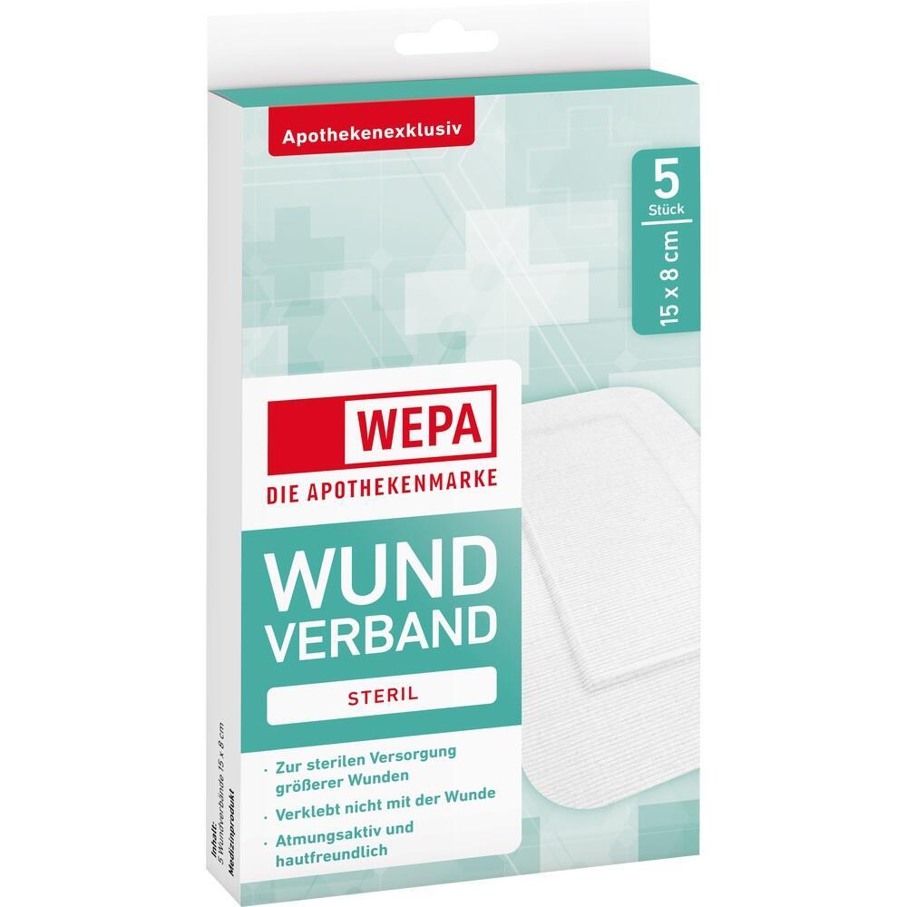 Verpackung f&uuml;r sterile Wundverb&auml;nde von WEPA, 5 St&uuml;ck, 15 x 8 cm.