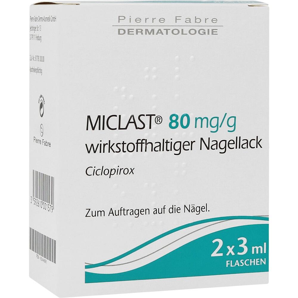 Verpackung von Miclast Nagellack zur Behandlung von N&auml;geln.
