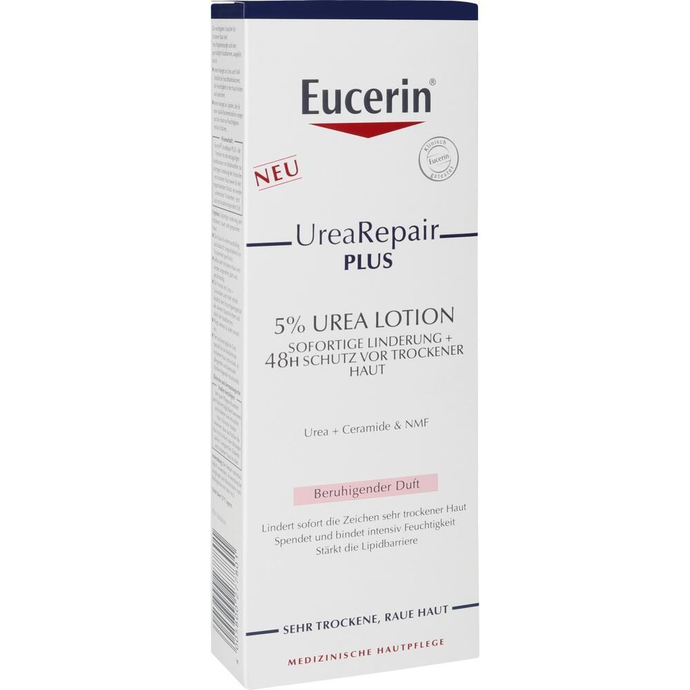 Verpackung der Eucerin UreaRepair Plus Lotion für sehr trockene Haut.