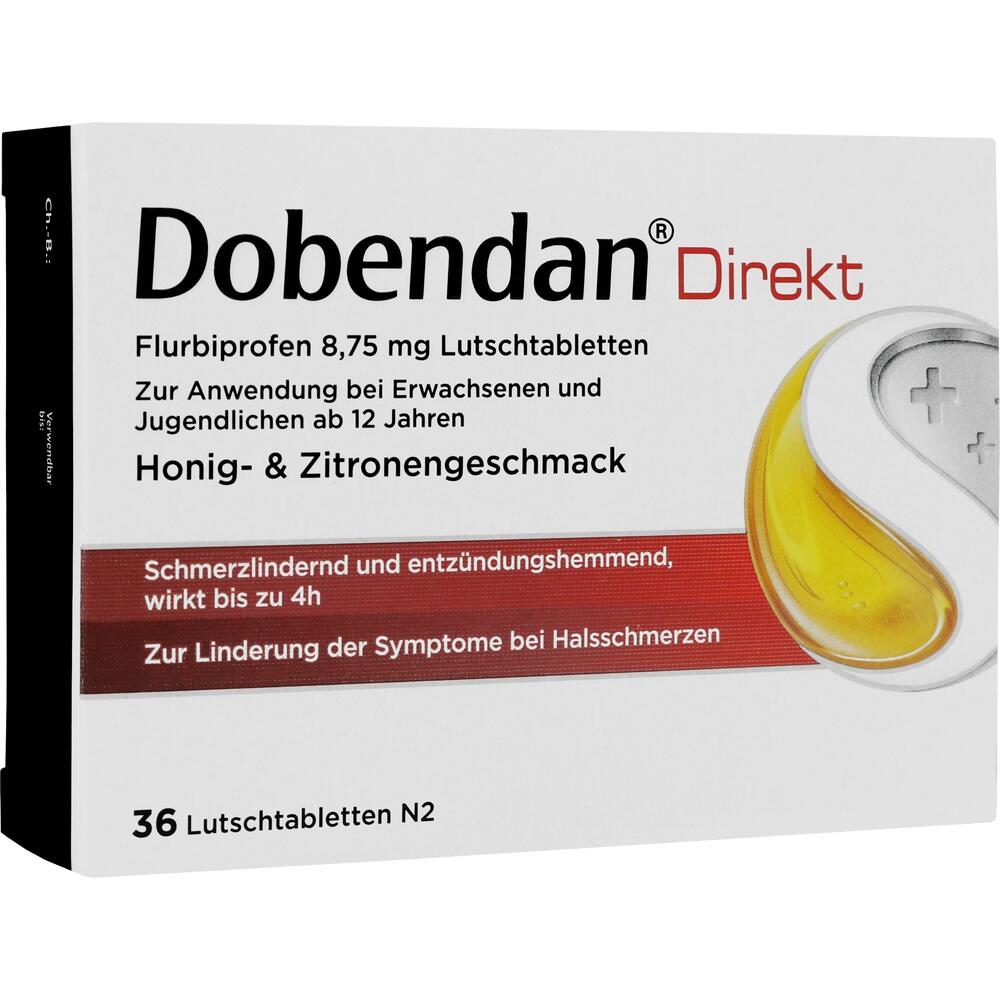 Eine Packung mit Honig- und Zitronen-Lutschtabletten gegen Halsschmerzen.