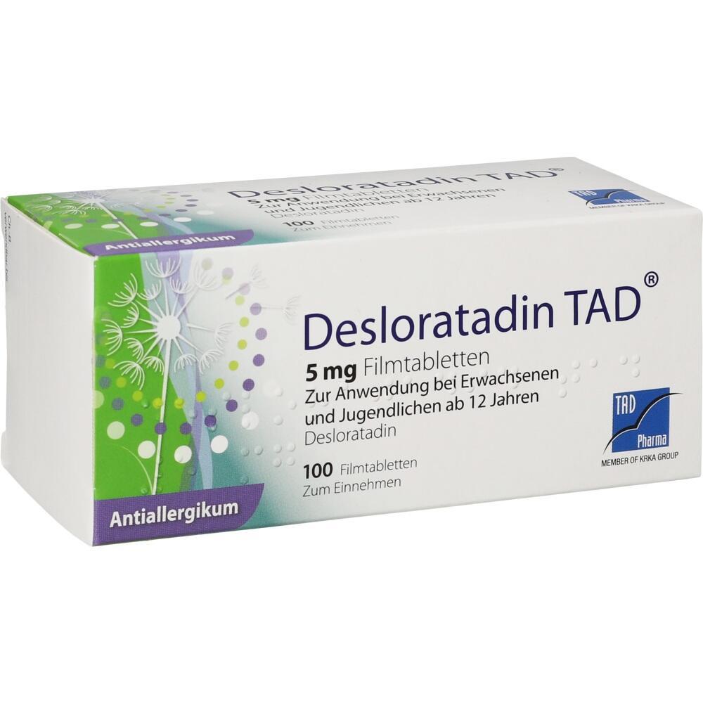 Eine Packung Desloratadin-Tabletten gegen Allergien.