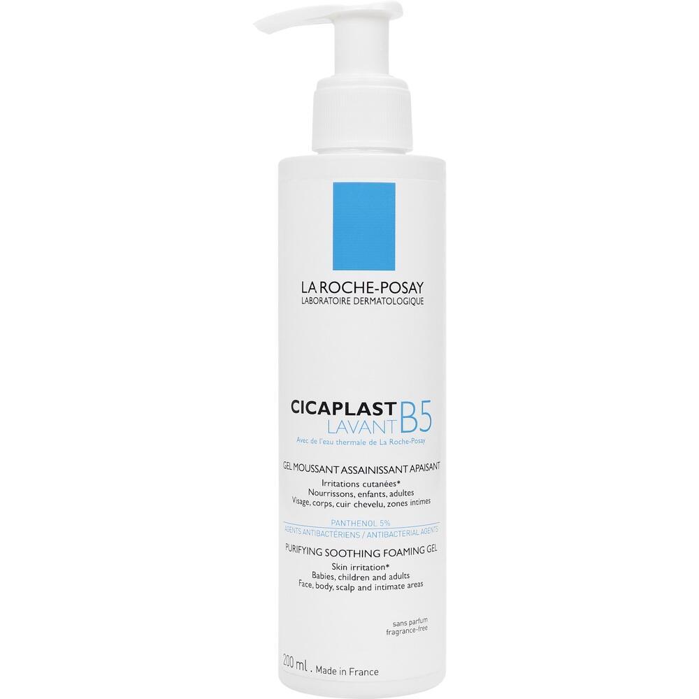 Weißer Pumpflasche Cicaplast Lavant B5 von La Roche-Posay, 200 ml.