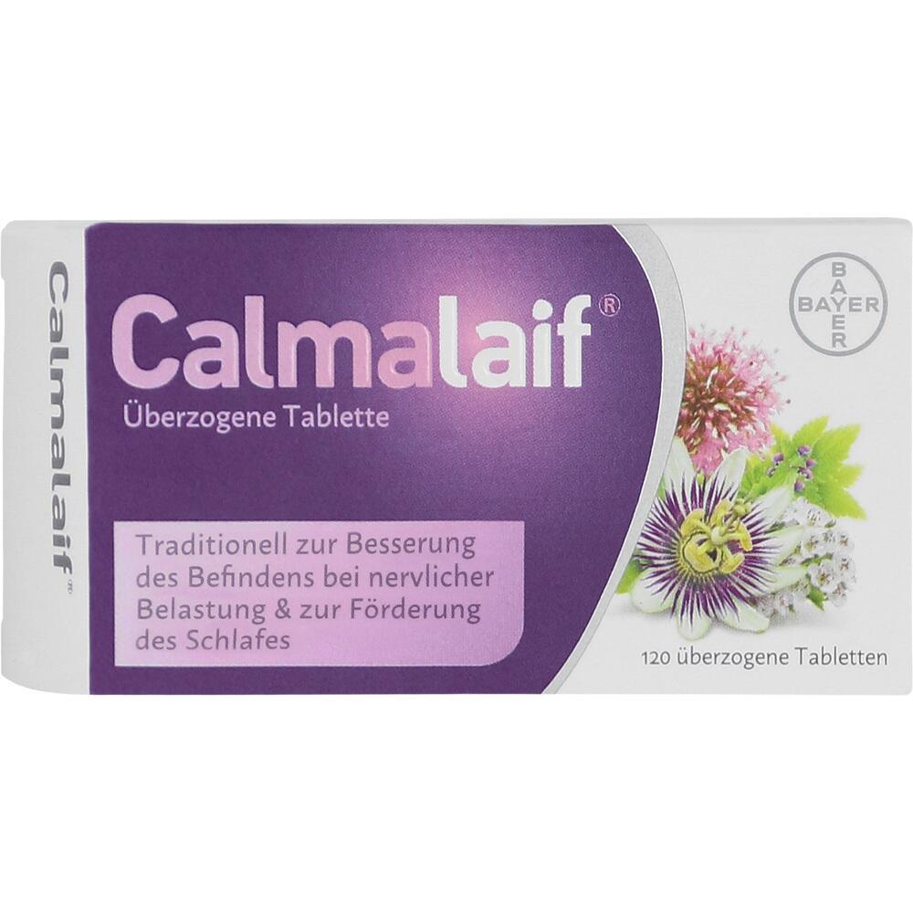 Verpackung von Calmalaf Tabletten zur Beruhigung und Schlafverbesserung.