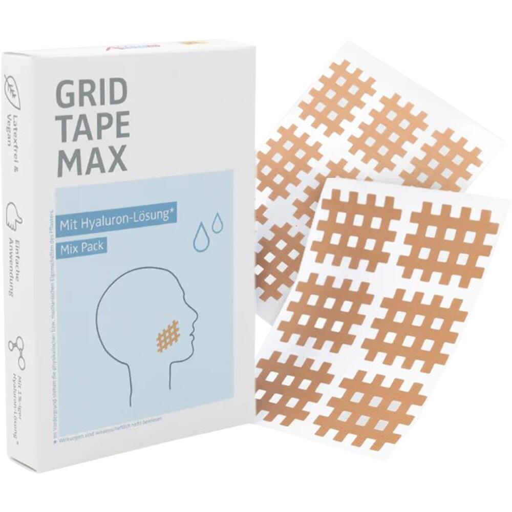 Eine Packung Pflaster mit rautenf&ouml;rmigem Muster vor einem wei&szlig;en Hintergrund.