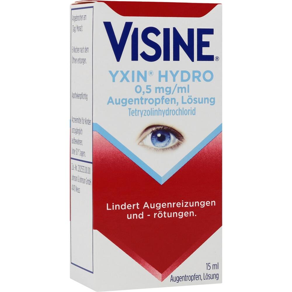 Verpackung von Visine Augentropfen zur Linderung von Augenreizungen und R&ouml;tungen.